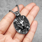 Vintage Gothic Lion Head Skull Pendant Necklace — Stainless Steel