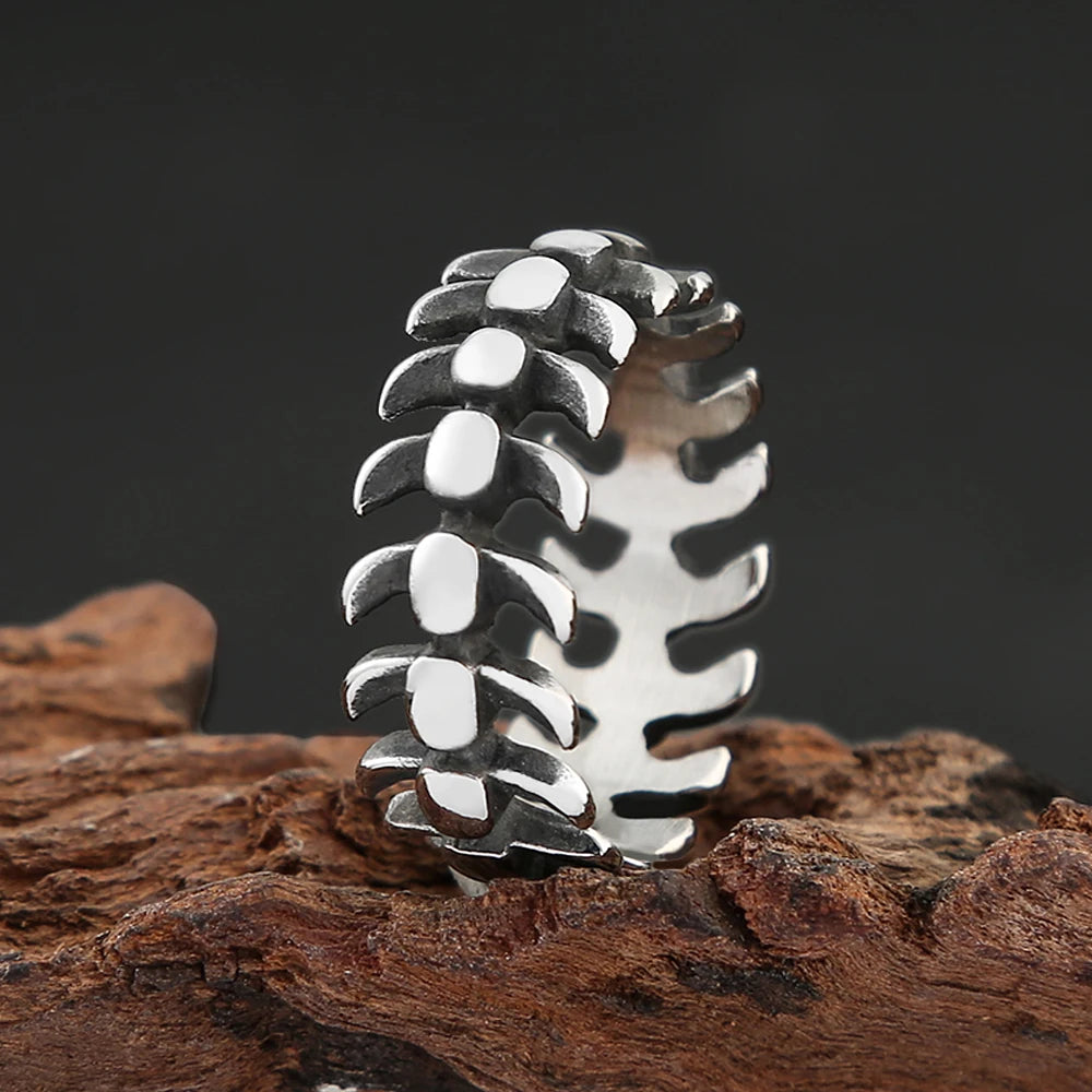 Fish Bone Ring — Stainless Steel