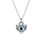 Antique Evil Eye Pendant Necklace For Women Men Creative Punk Hollow Star Colorful Eyeball Connect Choker Chain Jewelry