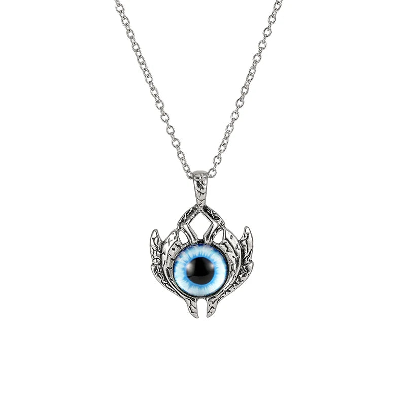 Antique Evil Eye Pendant Necklace For Women Men Creative Punk Hollow Star Colorful Eyeball Connect Choker Chain Jewelry