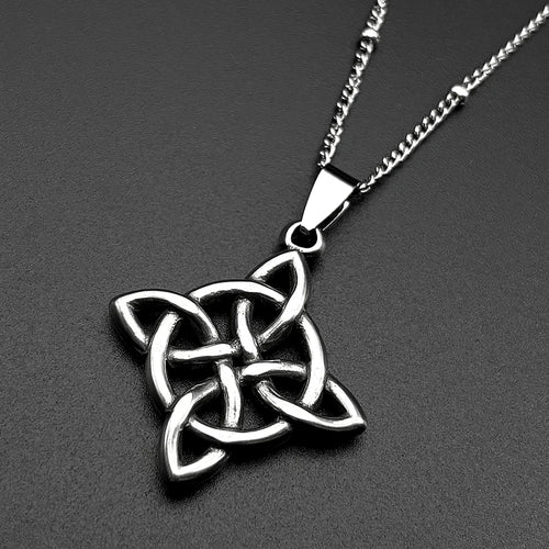 Celtic Triquetra Witches Knot Necklace — Stainless Steel