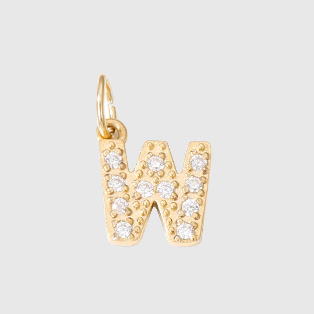 Letter Charm Pendant Necklace — Gold Iced