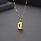 Letter Pendant Square Chain — Gold
