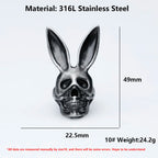 2022 NEW Men's 316L stainless steel rings retro Rabbit Skeleton Gothic ring punk Motorcycl Jewelry Gifts free shipping