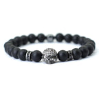 Noter Hiphop Men Bracelet Beaded 8mm Onyx Stone Braclet Wolf Lion Animal Braslet Punk Jewelry Pirate Skull Brazalete