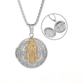 Hip Hop Iced Out San Benito San Benito Holy Medal Pendant Jesus Necklace Religious Amulet Jewelry for Men and Women