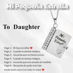 Spanish Granddaughter Book Necklace Engraved Information Heart Locket Pendant Gifts From Grandma Jewelry