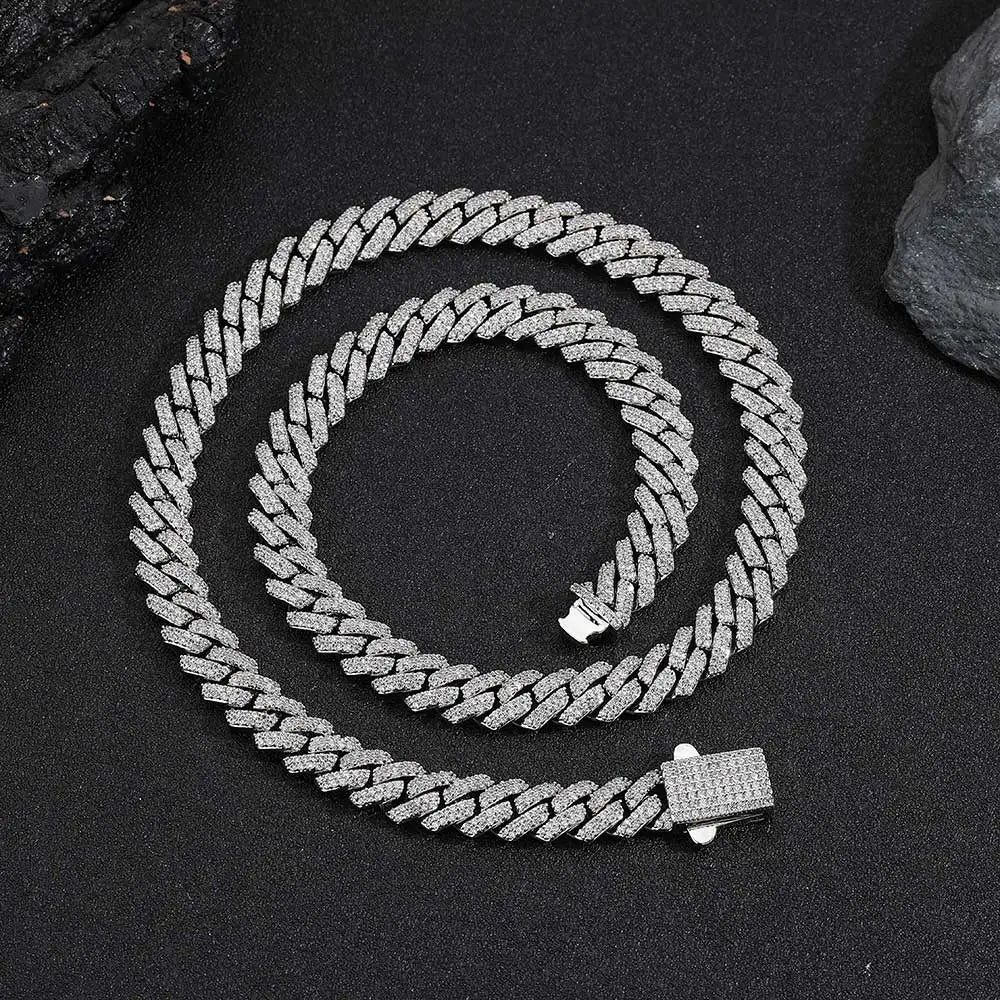 Iced Out Cuban Chain Necklace Stainless Steel 8MM