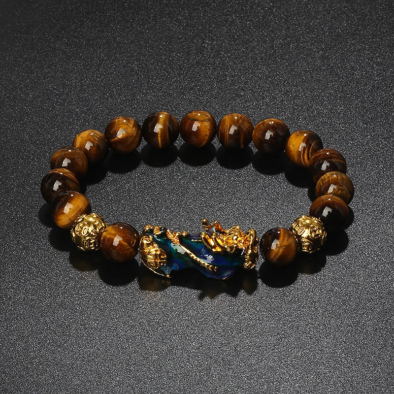 Color-Changing Natural Stone Pi Xiu Beaded Bracelet