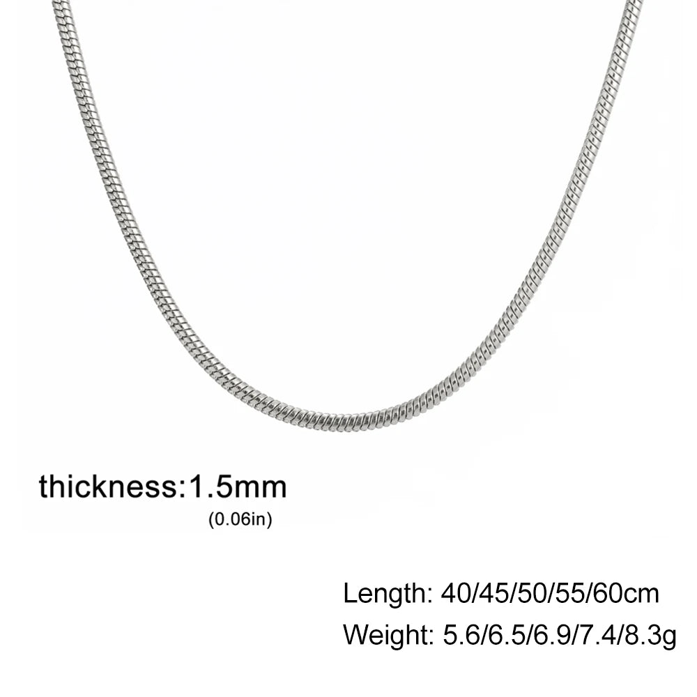 Skyrim Round Snake Chains Stainless Steel Necklace Men Women 40/45/50/55/60cm Length Unisex Hip Hop Punk Jewelry Gifts