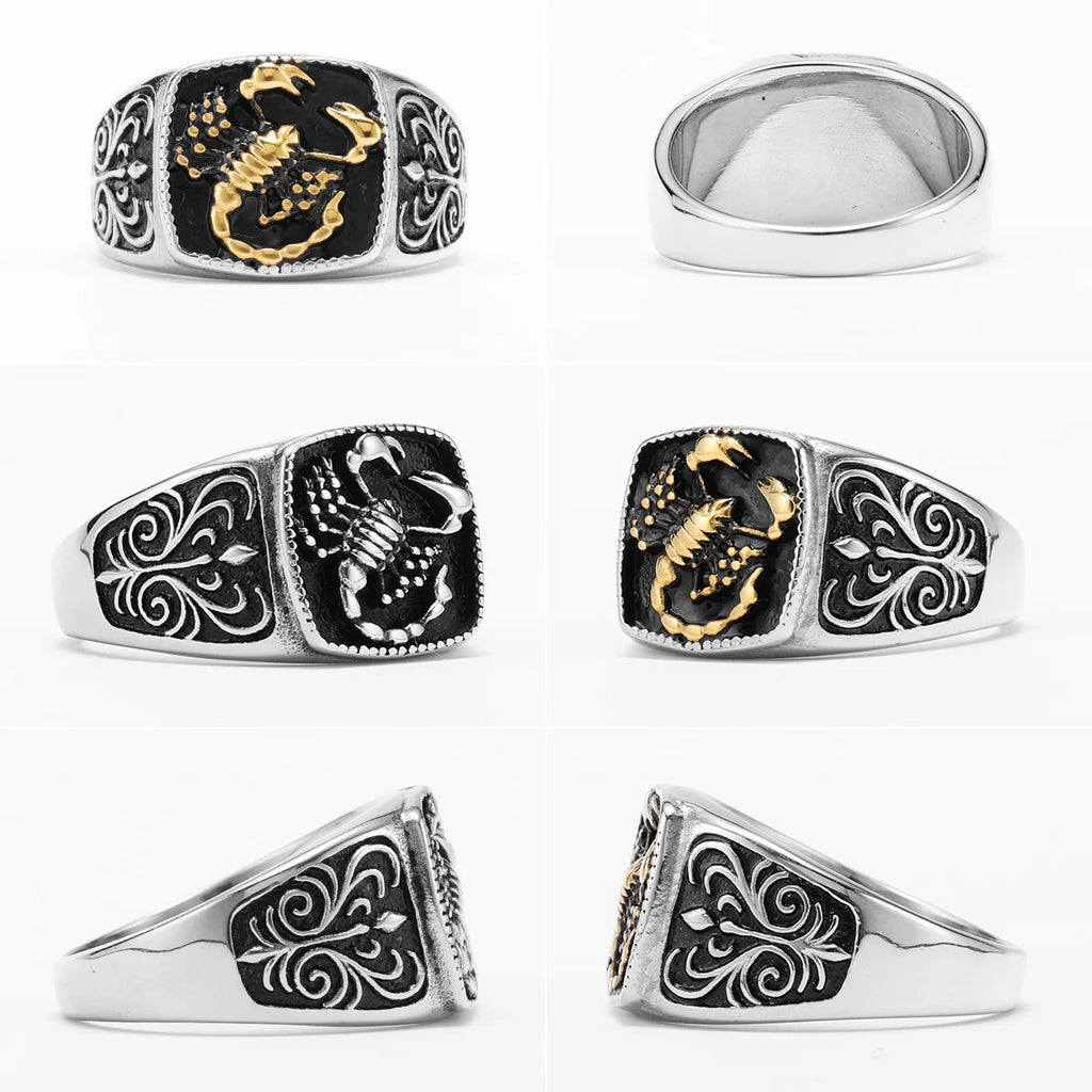 Scorpion Carving Stainless Steel Men Rings Punk New In For Male Women Fashion Jewelry Creativity Gift