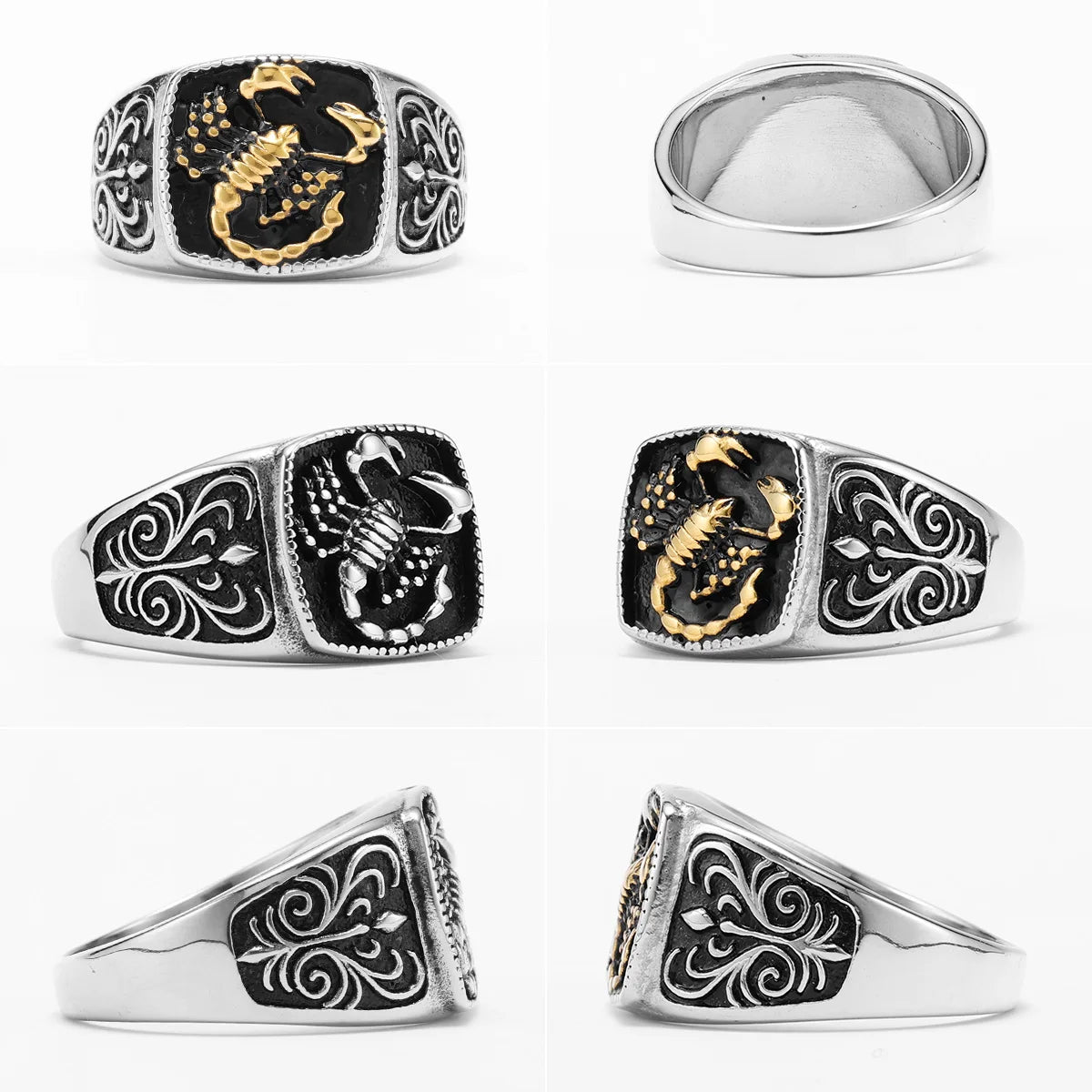 Scorpion Carving Stainless Steel Men Rings Punk New In For Male Women Fashion Jewelry Creativity Gift