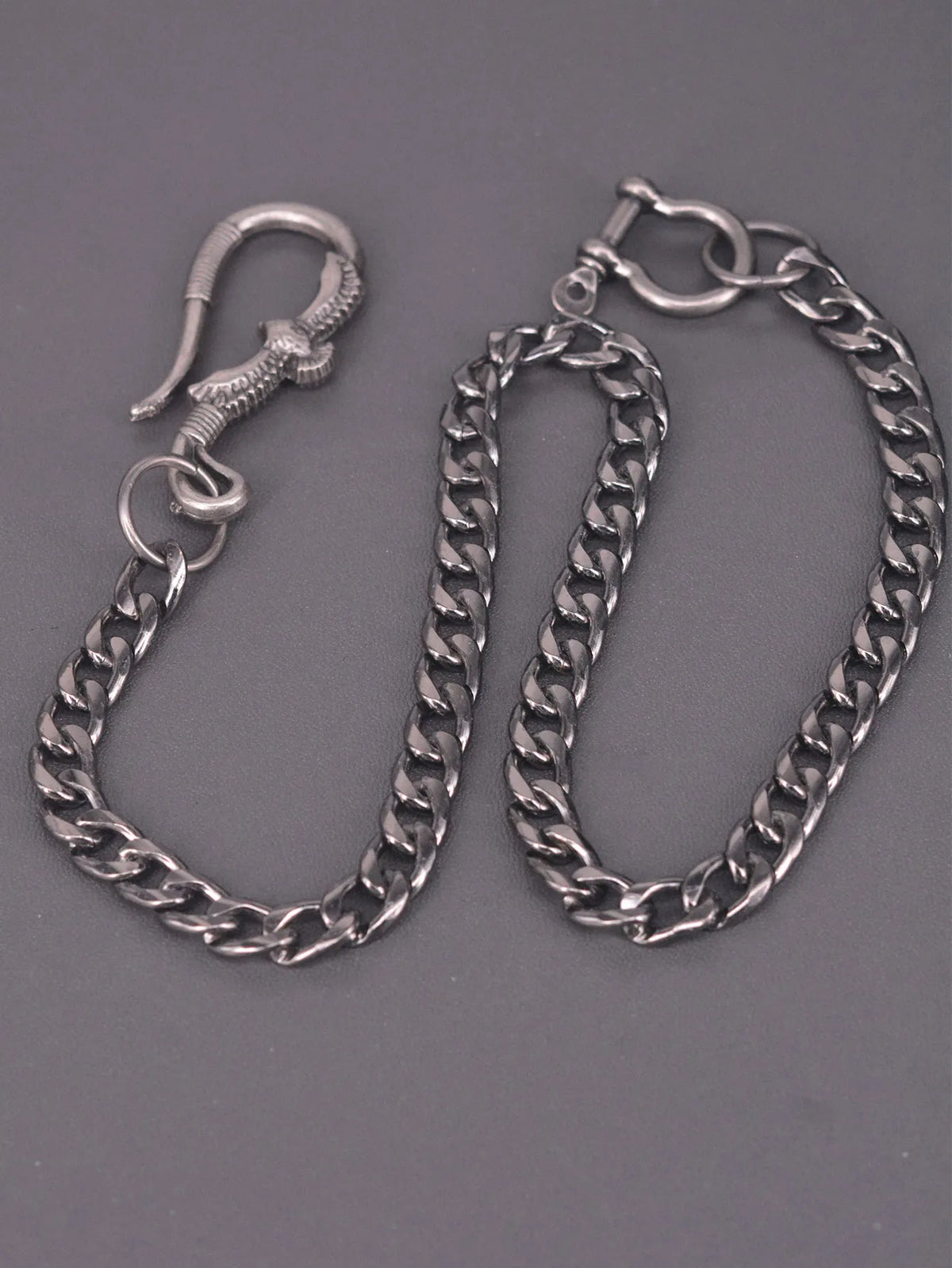 Biker Wallet Chain Keychain — Black-Tone Pants Chain, 9mm