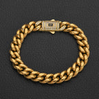 Black Cuban Bracelet Iced Out 8-14MM Stainless Steel