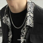 Hip Hop Buckle Cuban Necklace For Man Woman Non Fading Titanium Steel Clavicle Chain Streetwear New Couple Grunge Jewelry Gift