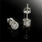 Two-Tone Iced Out Stud Earrings CZ
