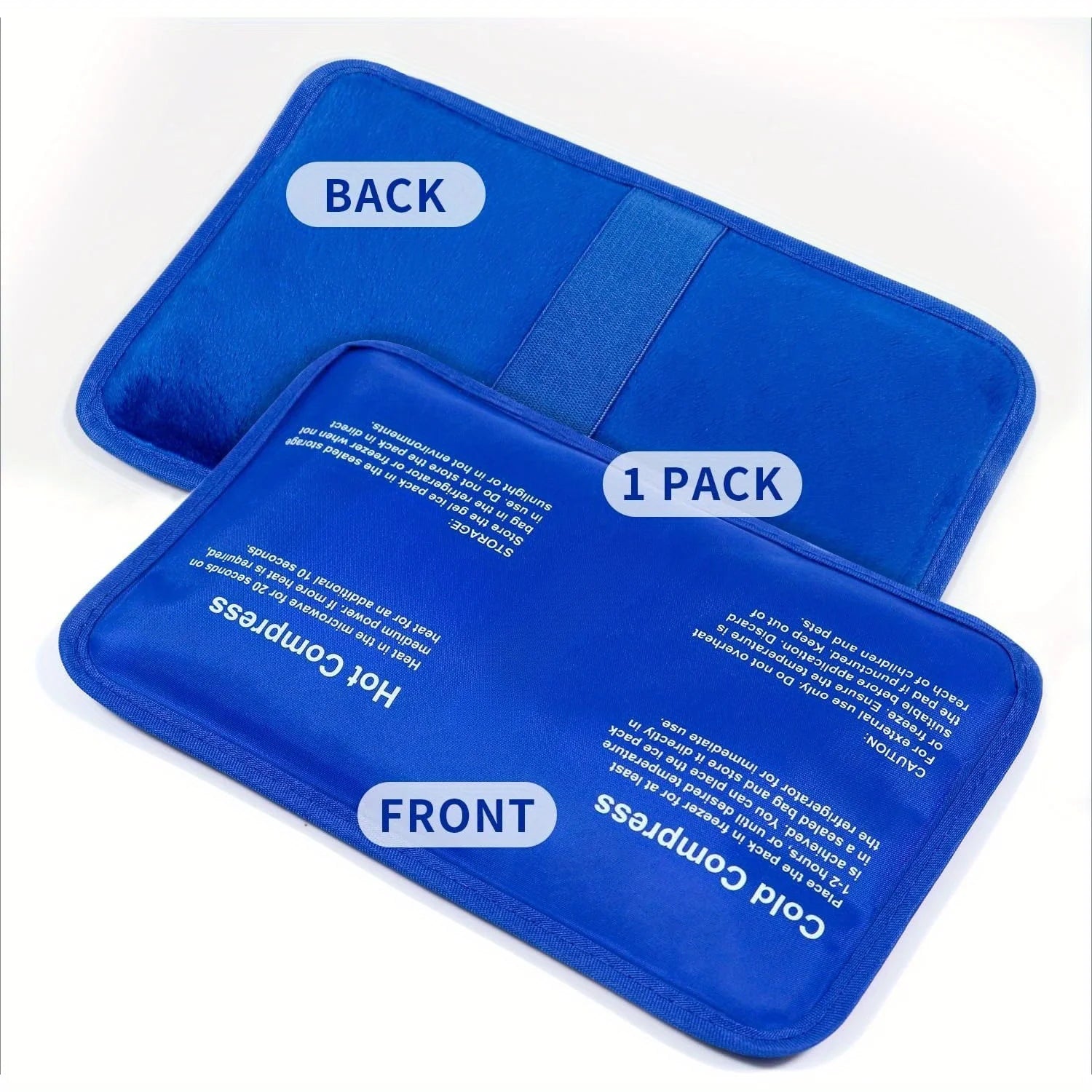 Gel Ice Pack for Injuries Reusable Soft Freezer Ice Bag with Strap Hot Cold Compress Packs for Swelling Bruises Surgery