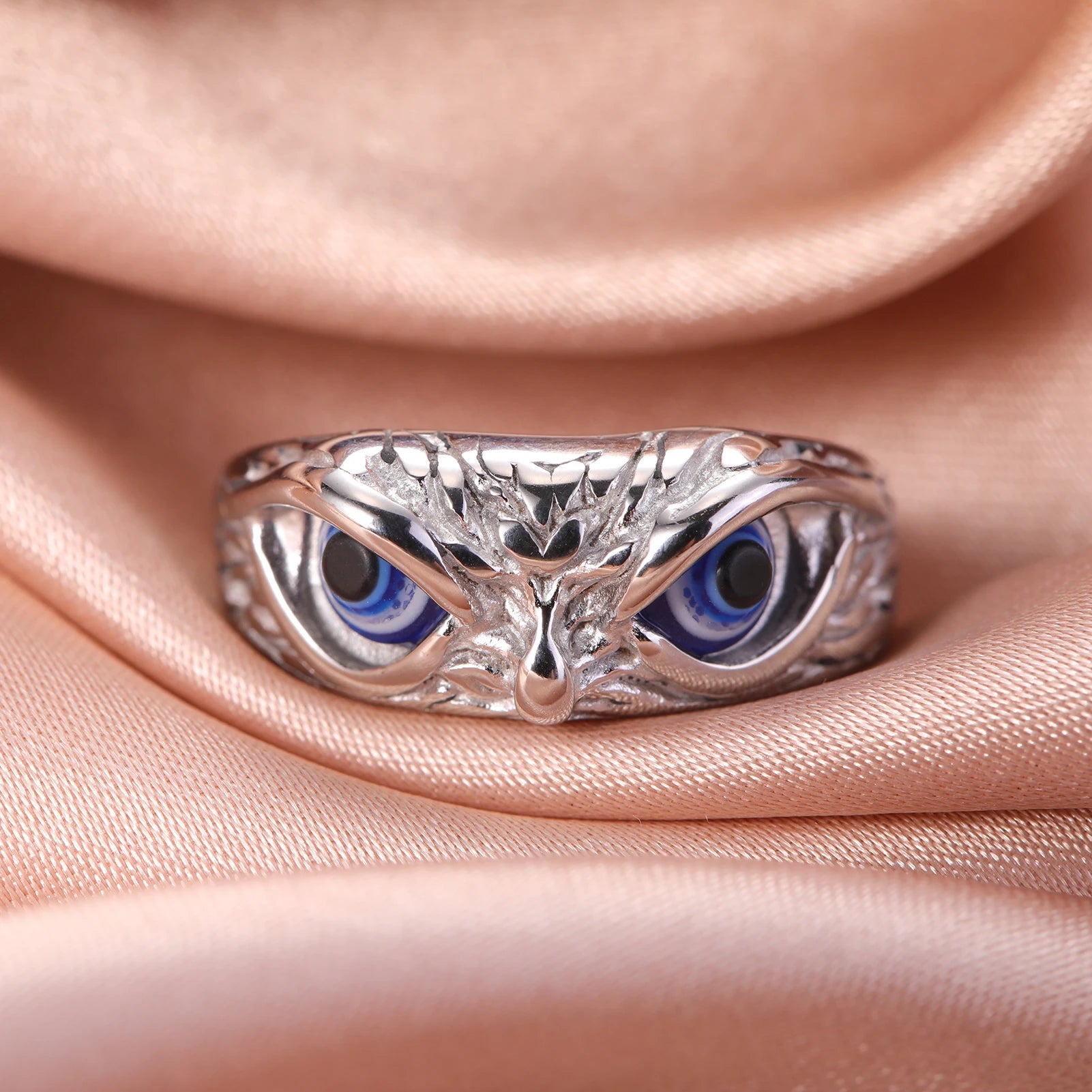 Skyrim Stainless Steel Owl Ring Women Men Vintage Finger Rings Punk Gothic Animal Jewelry Birthday Gift Wholesale