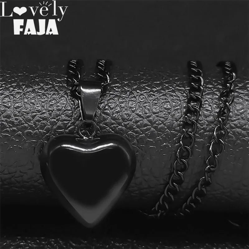 Gothic Heart Star Pendant Necklace — Stainless Steel