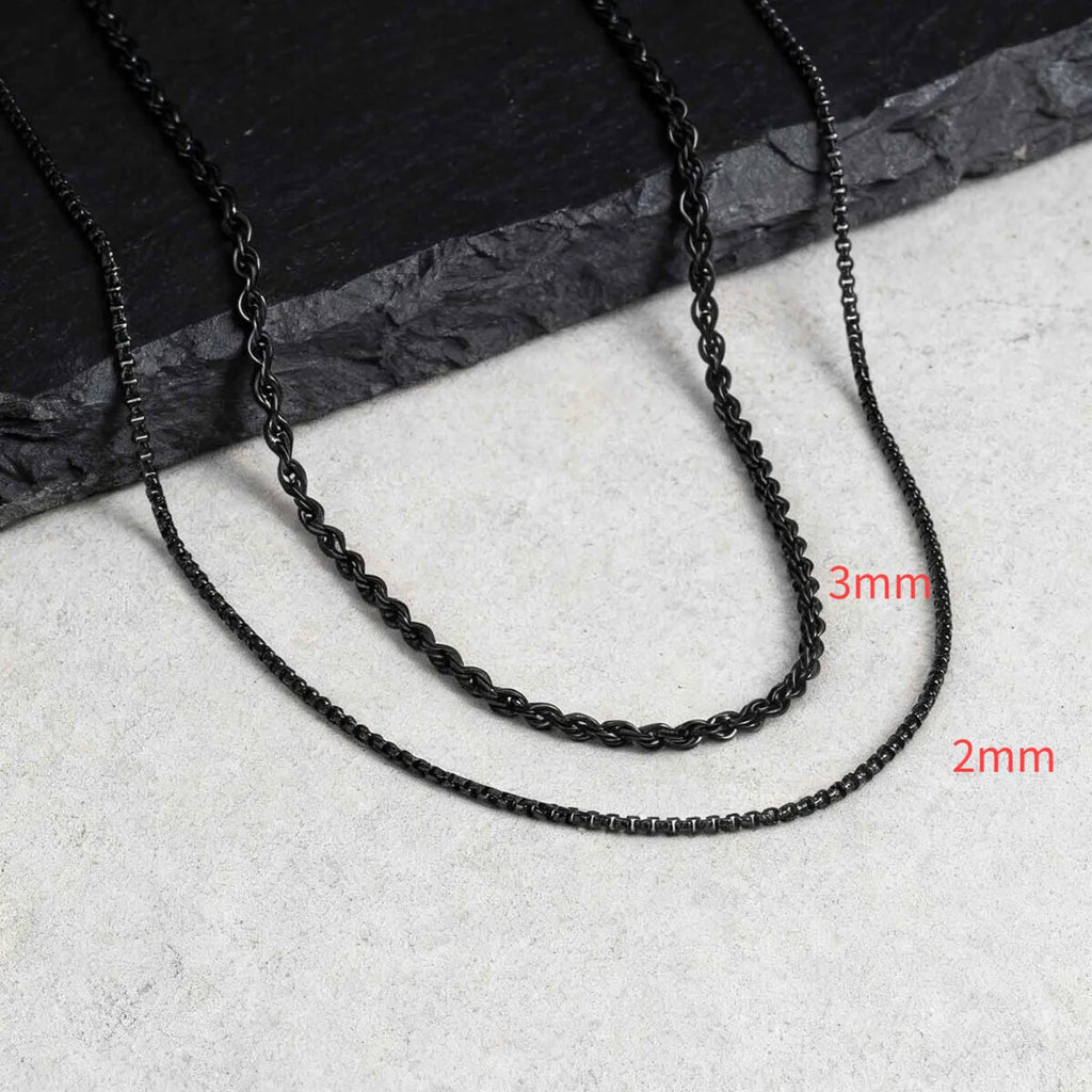 Two-Tone Twisted Rope Chain Necklace — Stainless Steel