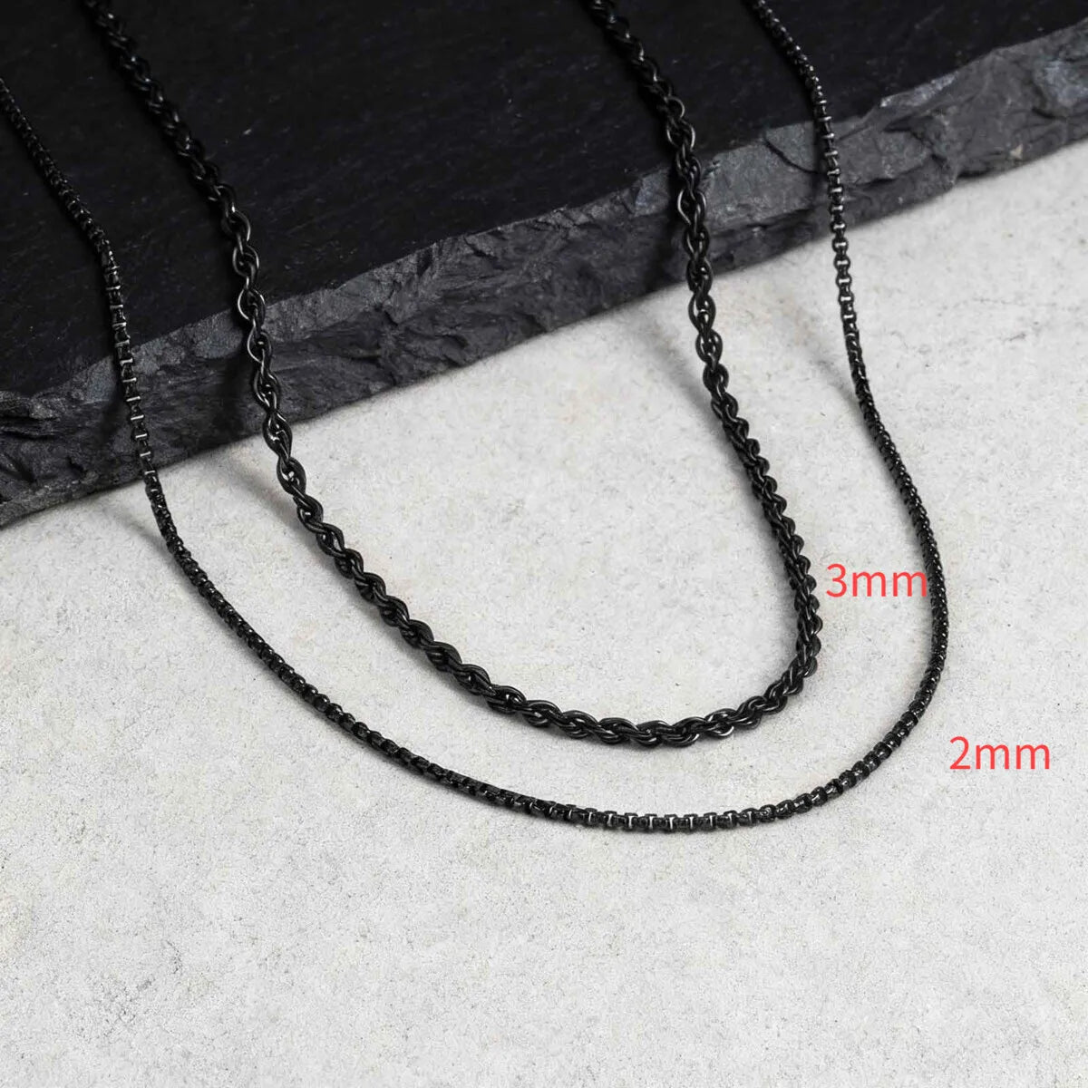 Two-Tone Twisted Rope Chain Necklace — Stainless Steel