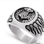 Vintage Viking Rune Signet Scandinavn Rings for Men Domineering Punk Nordic Amulet Jewelry