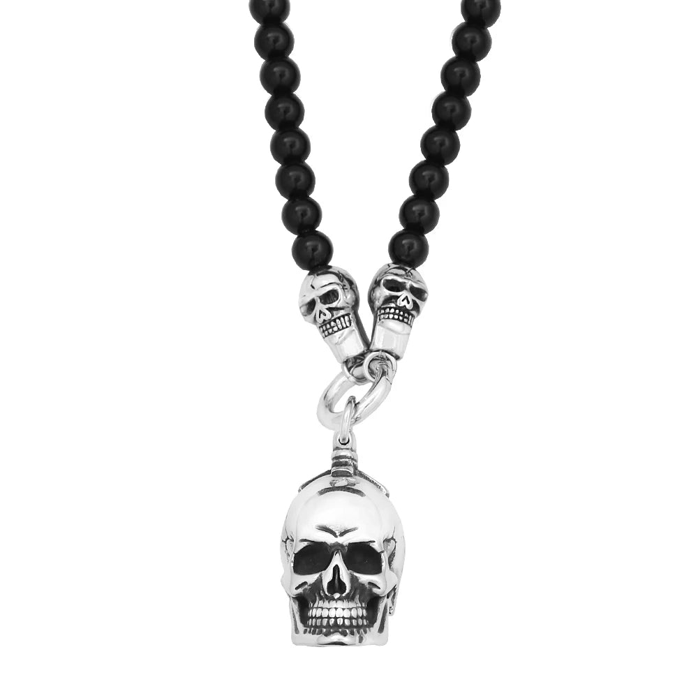 Skull Black Pendant Vintage Punk Rock 50CM Long