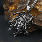 Fashion Medusa Stainless Steel Necklace For Men Unique Punk Snake Vintage Pendant Neclace Amulet Jewelry Gifts Dropshipping