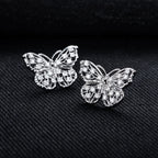 Iced Out Butterfly Earrings — 925 Silver