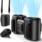 Portable Waist-Worn Cooling Fan with USB-C Rechargeable Dual-Fan System | ventiladores recargables，fans handheld