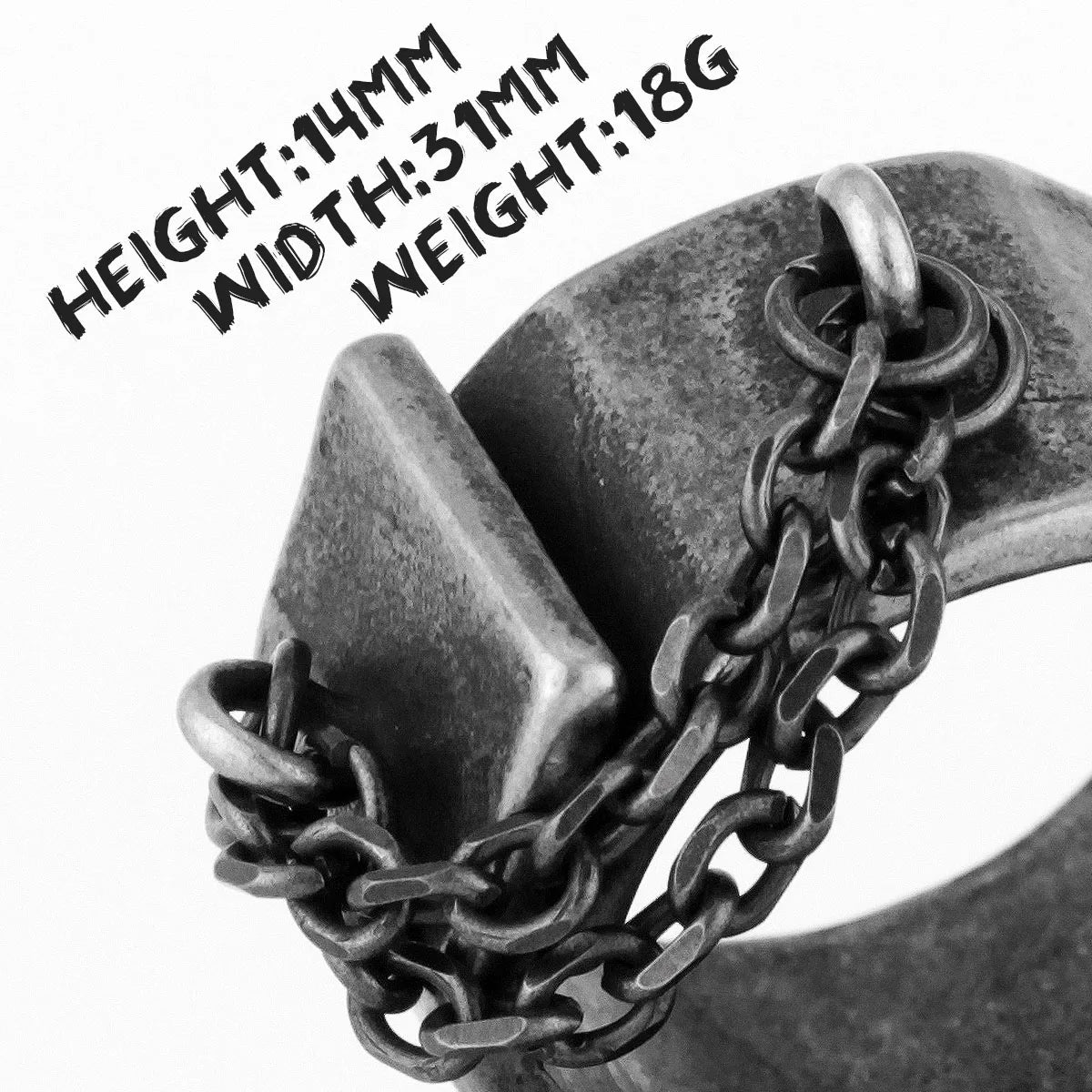 Gothic Shackles Ring — Stainless Steel