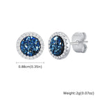 Zircon Stud Earrings — Stainless Steel