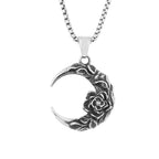 Moon Rose Pendant — Stainless Steel
