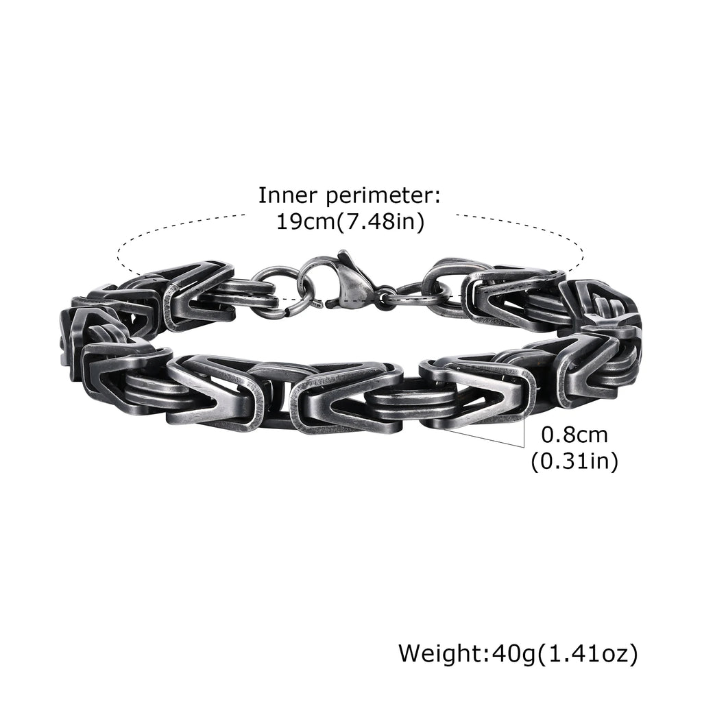 Byzantine V-Shape Chain Bracelet — Stainless Steel