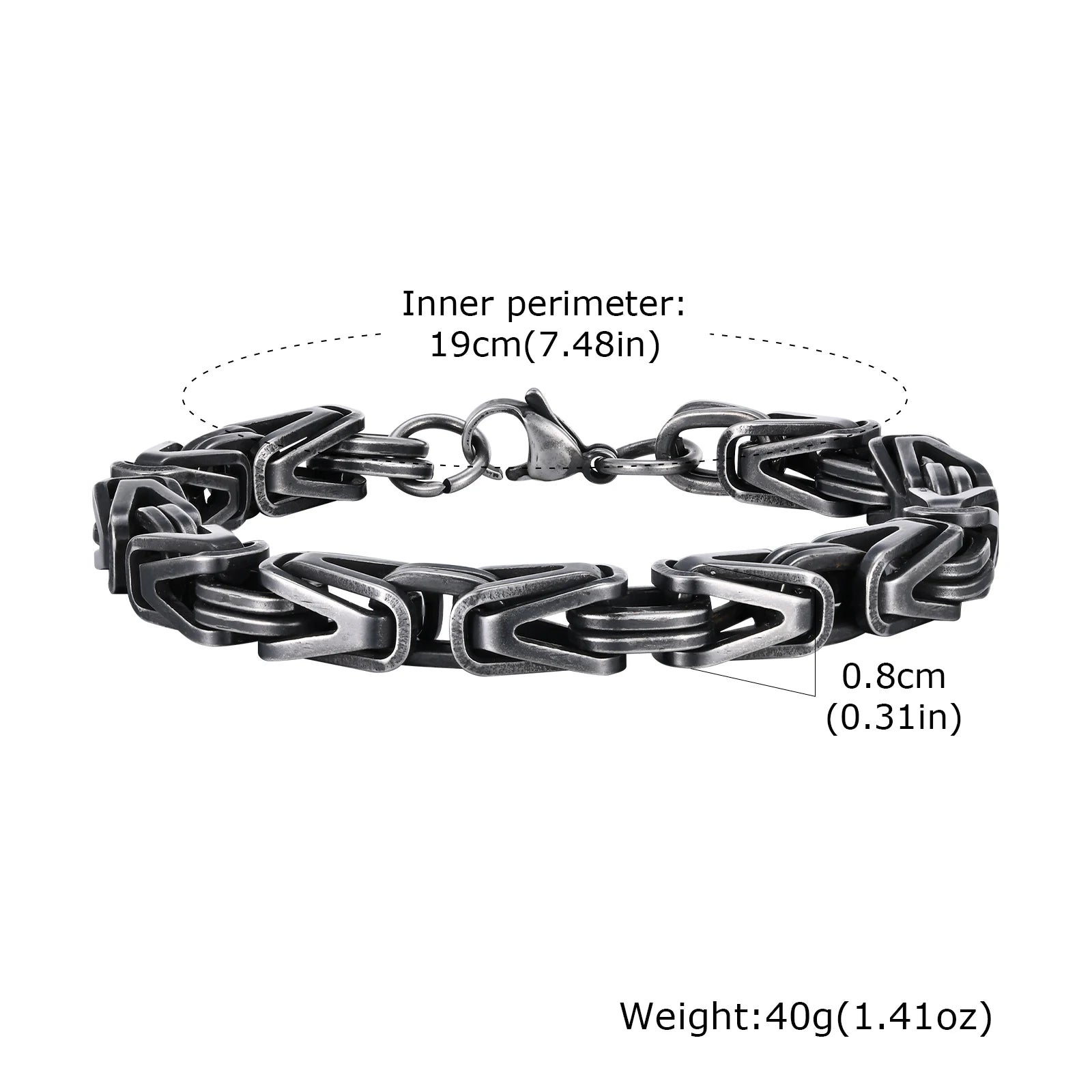 Byzantine V-Shape Chain Bracelet — Stainless Steel