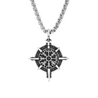 Viking Vegvisir Compass Pendant — Stainless