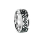 Viking Celtic Knot & Sea Wave Band Ring for Men — Stainless Steel