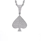 925 Silver VVS Moissanite Ace Spade Pendant