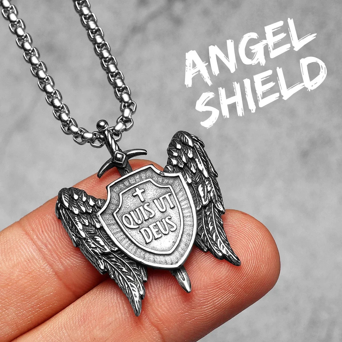 Arch Angel St.Michael Cross Wing Stainless Steel Men Necklaces Pendant Chain Amulet For Women Fashion Jewelry Gift