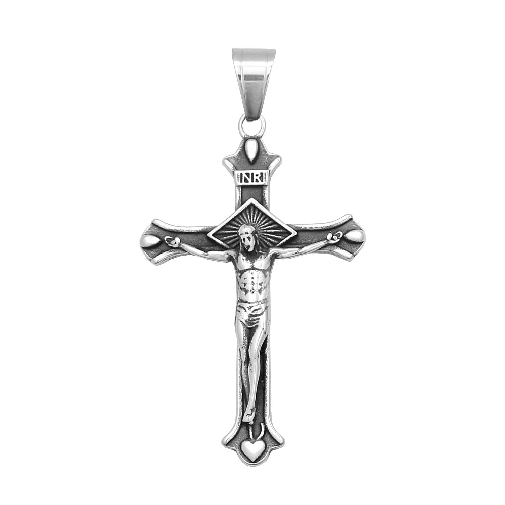 Jesus Cross Stainless Steel Pendant Necklace