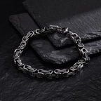 Chunky Byzantine Chain Bracelet 21cm — Vintage, Stainless Steel