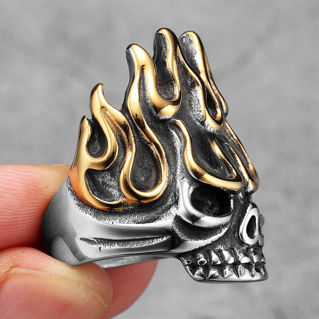 Skull Fire God Ring Stainless Steel