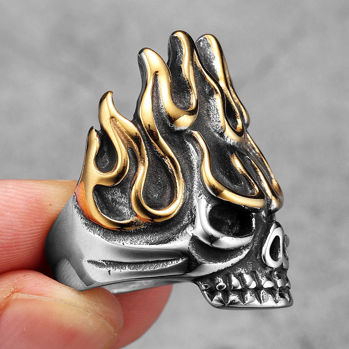 Skull Fire God Ring Stainless Steel