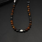Natural Stone 6mm Tiger-eye Beads Hematite Beaded Necklace for Men Handmad Jewelry