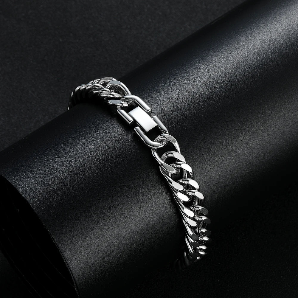 New Arrival Width 10MM 316L Stainless Steel Cuban Chain Bracelet For Men Fashion Hip Hop Party Accessories Boyfriend