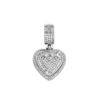 Gold Iced Out Heart Pendant Rope Chain Necklace