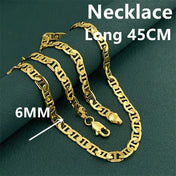 Figaro Chain Necklace Two-Tone 6MM Silver Gold — Stainless Steel
