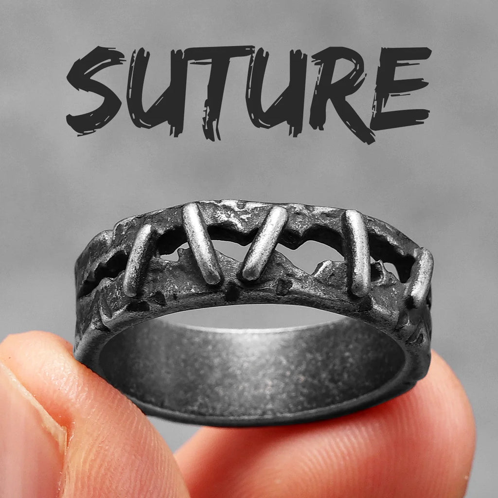 Gothic Suture Ring Stainless Steel