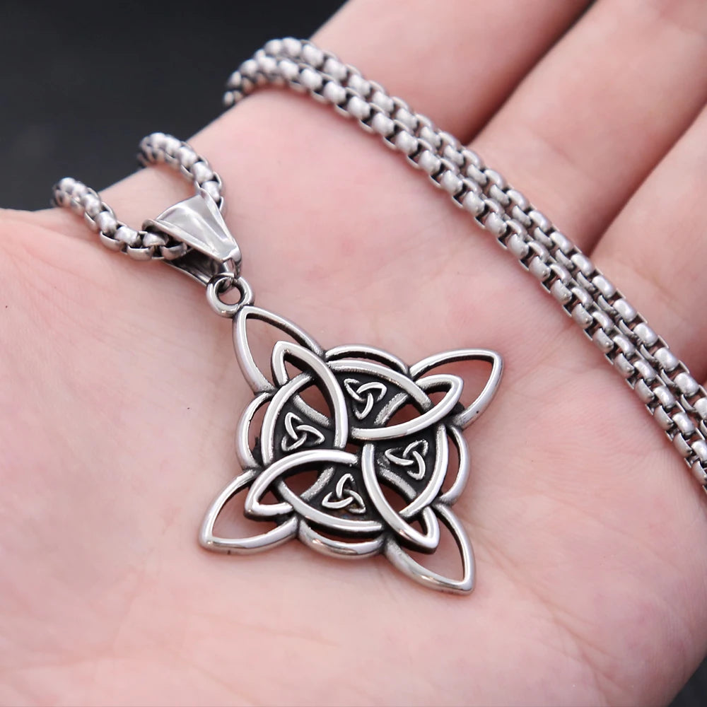 Viking Witch Knot Pendant — Stainless Steel