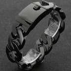 Waterproof 316l Stainless Steel Jewelry Bracelet for Man 24MM Width Curb Cuban Link Chain Men's Bracelets Fathers' Day